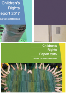 A compilation of the front covers of the Children's Rights Reports 2013-2017