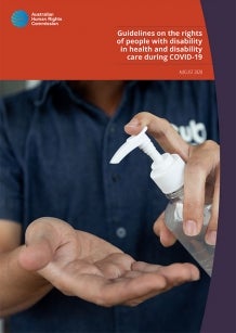 Person using hand sanitiser. Cover of the Guidelines 