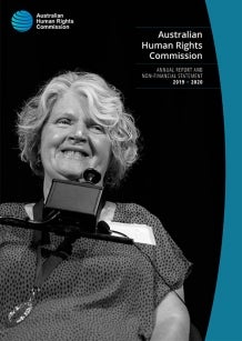 Rosemary Kayess on cover of annual report 2019-2020