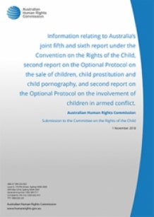 Cover of Report to the UN Committee on the Rights of the Child (2018)