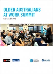 Older Australians at Work Summit - February 2015 report cover