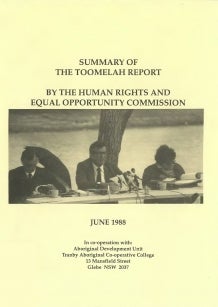 Cover of the 1988 Toomelah community guide to the HREOC report