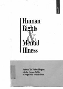 Cover of the 1993 report, Human Rights and Mental Illness