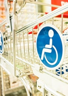 Stock photo of disability access shopping trolley