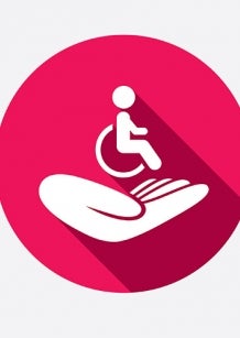 pink wheelchair icon