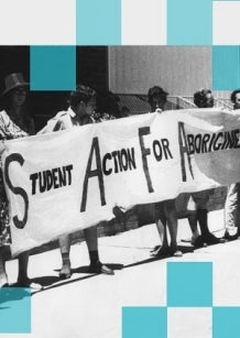 Students holding Student Action for Aborigines banner