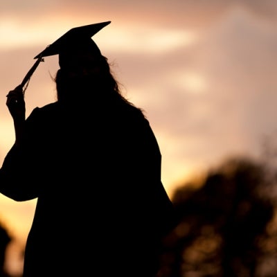 Portrait of a graduate in cap and gown