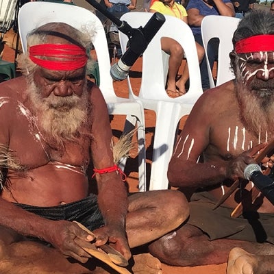 Anangu elders perform at the Closing Ceremony, Uluru Statement of the Heart