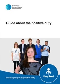Cover page - Easy Read Guide about the positive duty digital accessible [PDF]