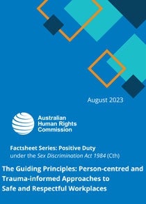 Thumbnail - The Guiding Principles: Person-centred and Trauma-informed Approaches to Safe and Respectful Workplaces factsheet